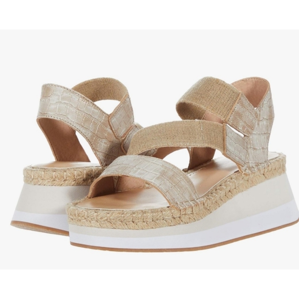 Donald J. Pliner Sadie Leather Slingback Sandals Natural Metallic Size 9